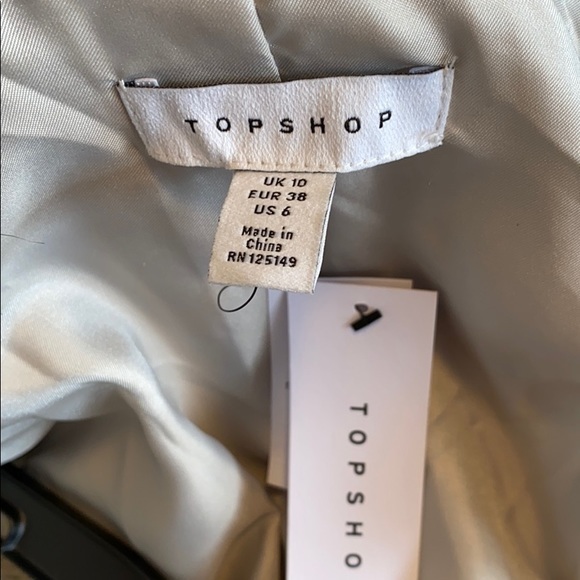 TOPSHOP GREY TIPPED FAUX FUR COAT NWT - Picture 12 of 12